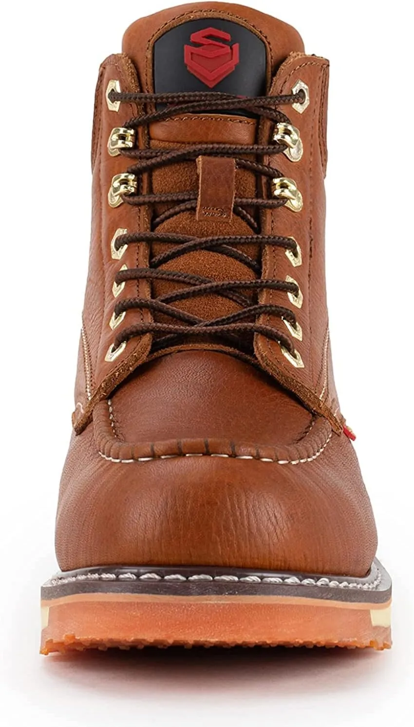 SUREWAY 6” Mens Heavy Duty Steel/Composite/Soft Toe Work Boots for Men,Comfortable & Durable,Goodyear Welt,Full Grain Leather,Oil/Slip Resistant,Wedge Moc Toe Industrial Construction Boots/Shoes