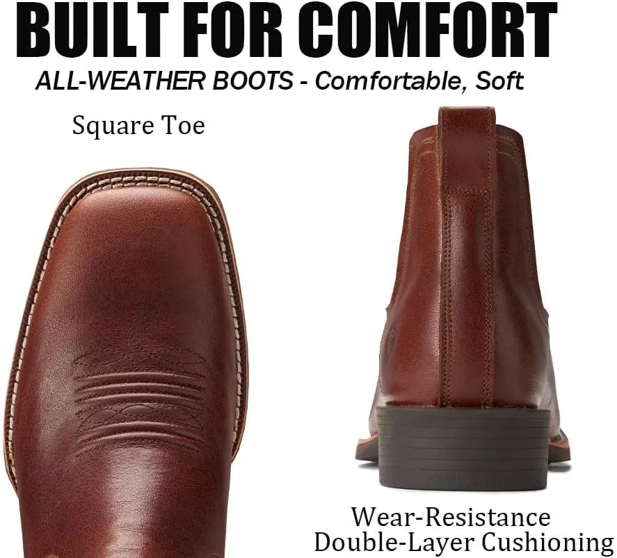 SUREWAY Men's Lace-up Ankle Boots - Cap Toe, Captain Genuine Leather Lace up Chukka Boots for Men,Classic Comfort Oxford Style Footwear