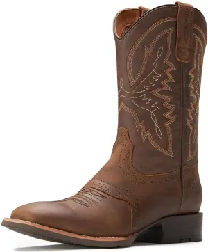SUREWAY Western Boots For Men - Mens Square Toe Cowboy Boot,Oil/Slip Resistant,Durable Fashionable Classic Pull on 10 Inch Wellington Boots - Soft Toe Work Boots