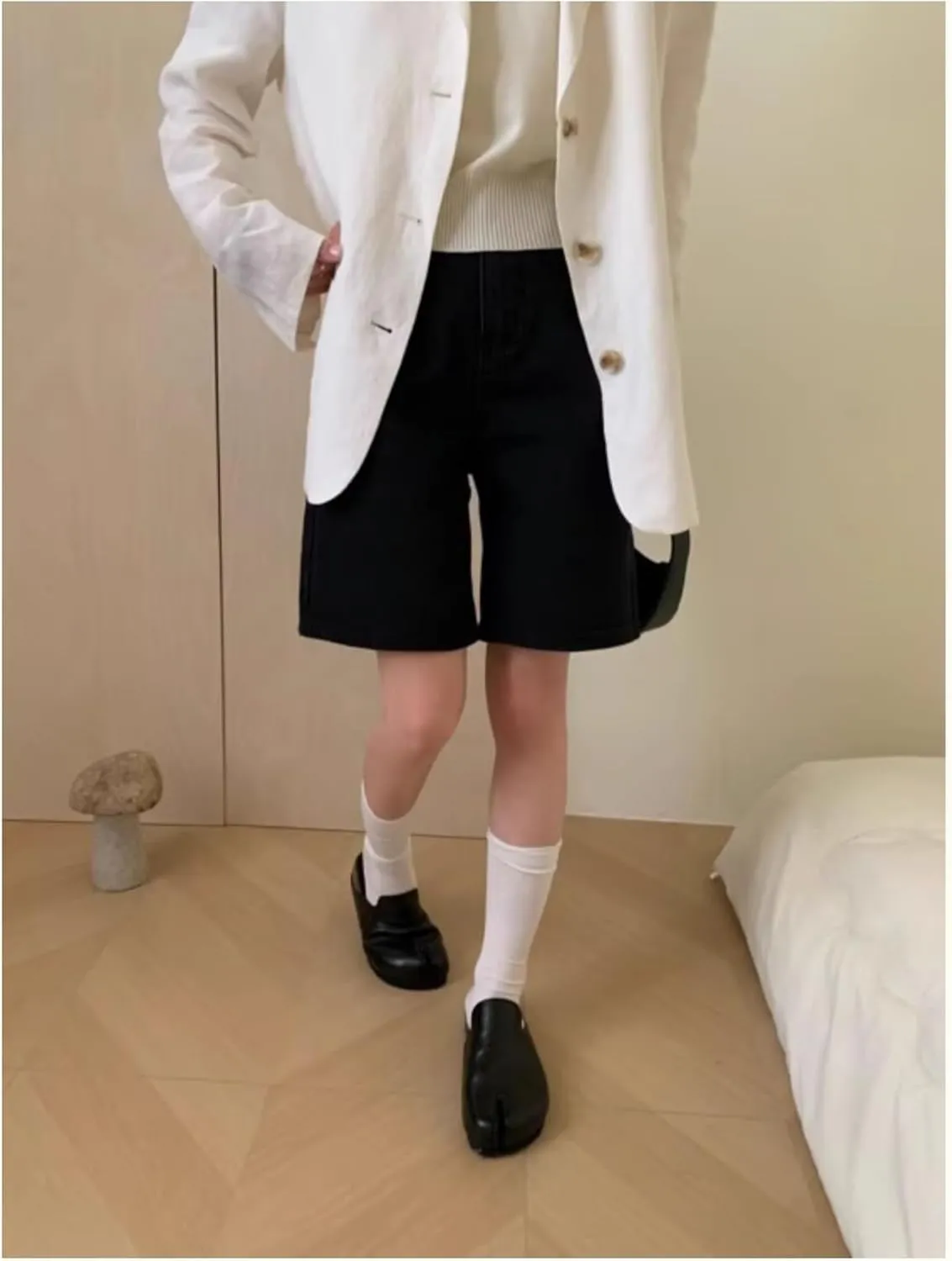 Tabi Mules Split Toe Leather Women Potato Shoes Chunky Platform Slip On Slides Non Slip Breathable Loafers Y2K Kawaii Fashion Elegant Dressy Streetwear Spring Summer Fall Outdoors Back to School