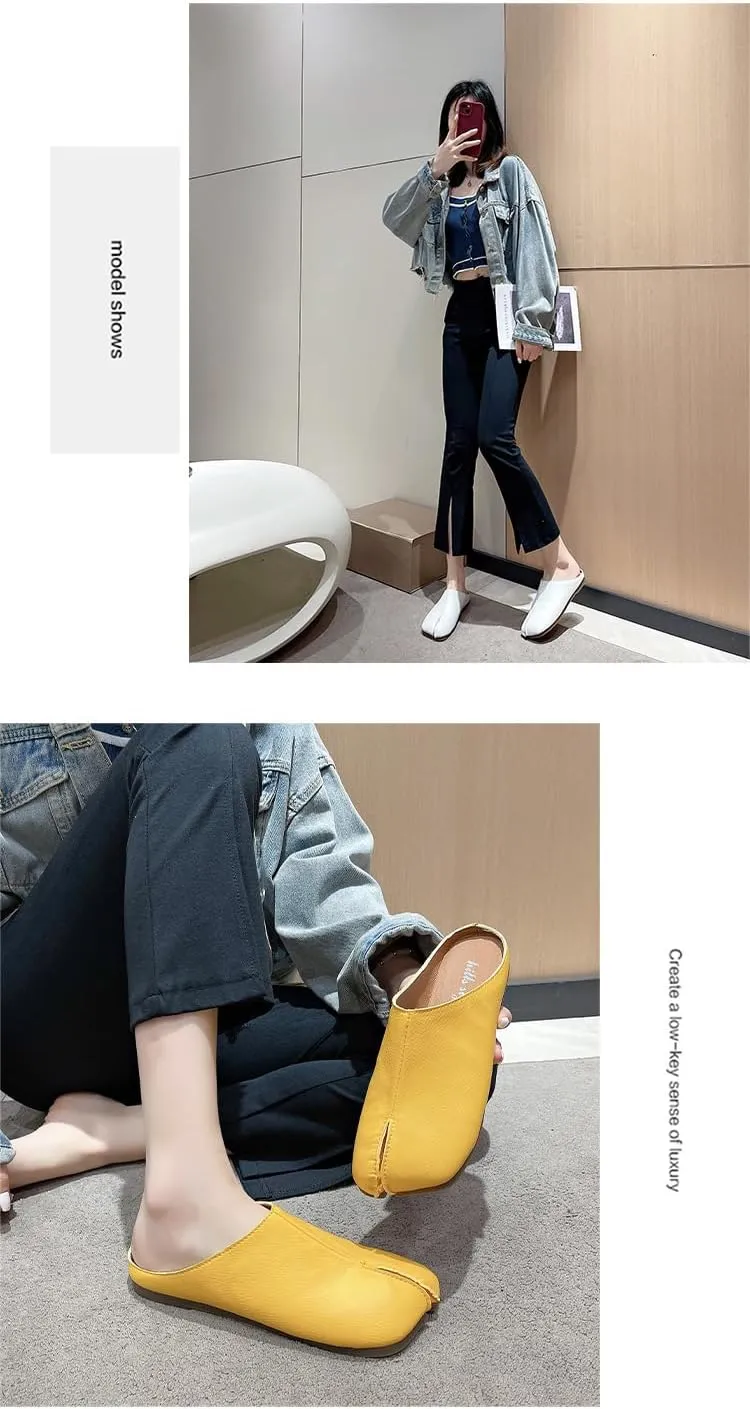 Tabi Shoes Loafer Mules Flats Split Toe Ballet Sandals Non Slip Alternative Breathable Cute Emo Y2K Kawaii Fashion Trendy Elegant Dressy Pumps Office Business Spring Summer Fall Outdoors