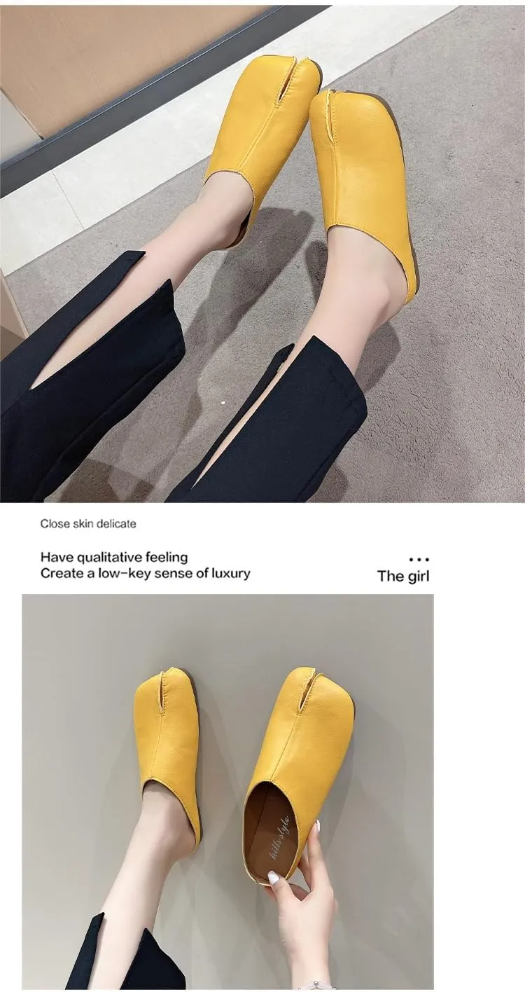 Tabi Shoes Loafer Mules Flats Split Toe Ballet Sandals Non Slip Alternative Breathable Cute Emo Y2K Kawaii Fashion Trendy Elegant Dressy Pumps Office Business Spring Summer Fall Outdoors