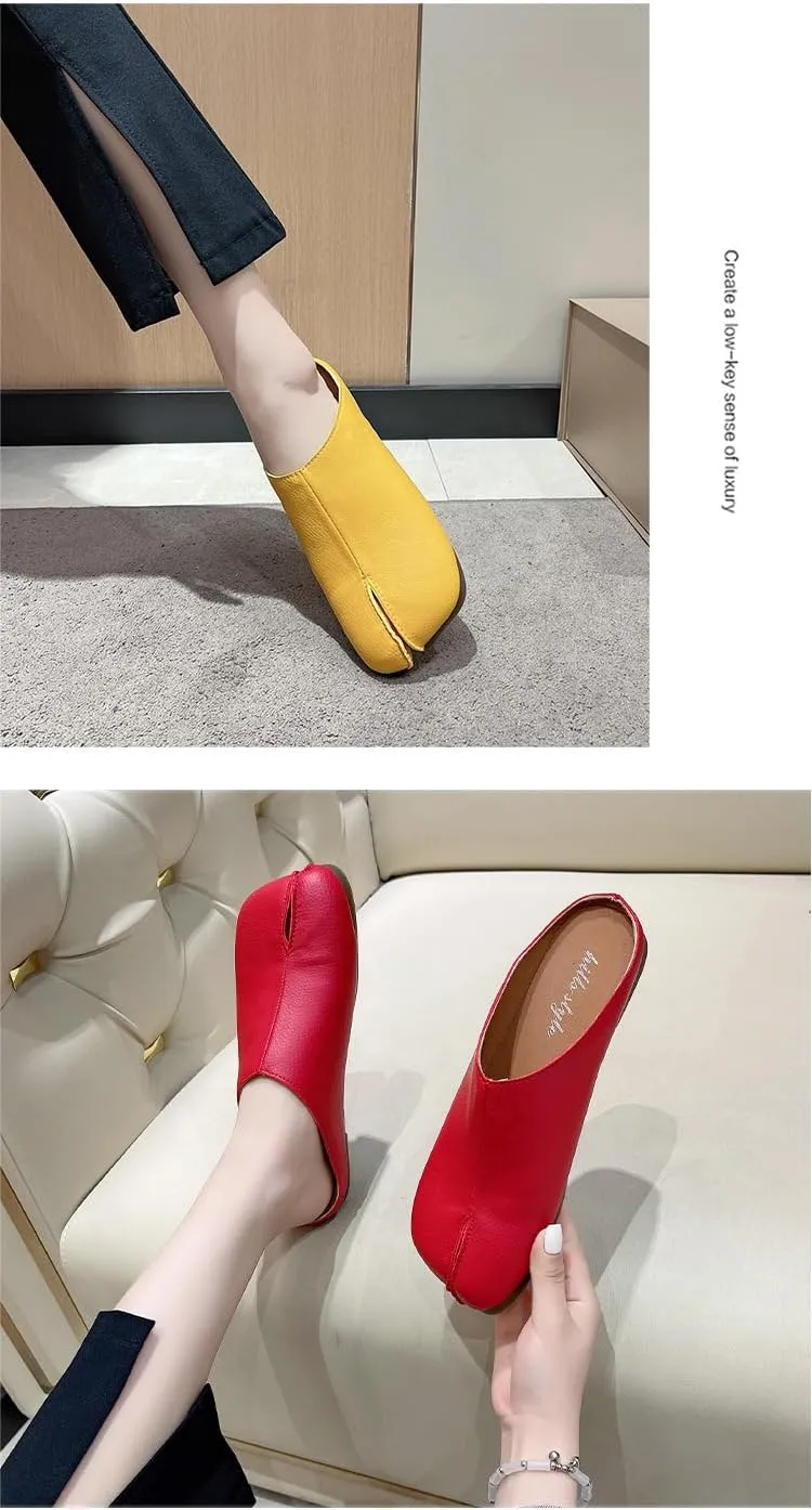 Tabi Shoes Loafer Mules Flats Split Toe Ballet Sandals Non Slip Alternative Breathable Cute Emo Y2K Kawaii Fashion Trendy Elegant Dressy Pumps Office Business Spring Summer Fall Outdoors
