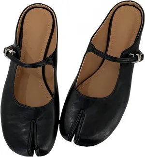 Tabi Shoes Mary Jane Mules Flats for Women Split Toe Wide Width Strips Slip-On Slides Convenient Breathable Comfortable Casual Round Toe Retro Y2K Slippers Spring Summer Fall Back to School
