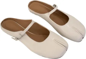 Tabi Shoes Mary Jane Mules Flats for Women Split Toe Wide Width Strips Slip-On Slides Convenient Breathable Comfortable Casual Round Toe Retro Y2K Slippers Spring Summer Fall Back to School