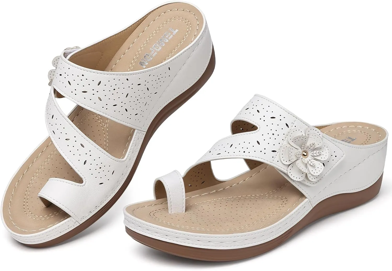 TEMOFON Flip Flops for Women Dressy: Comfortable Walking Summer Sandals Woman 2025 - Slip On Split Toed Thong Sandal