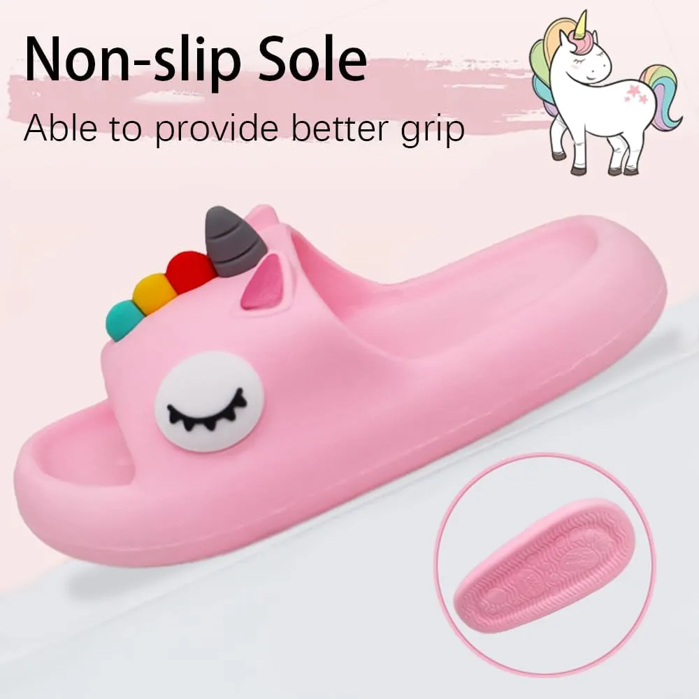 Toddler Little Kids Slides Sandals Unicorn Shark Bunny Beach Pool Shower Slides Anti-Skid Home Bath Slippers Cute Summer Outdoor Shoes for Girls and Boys