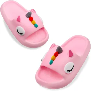 Toddler Little Kids Slides Sandals Unicorn Shark Bunny Beach Pool Shower Slides Anti-Skid Home Bath Slippers Cute Summer Outdoor Shoes for Girls and Boys