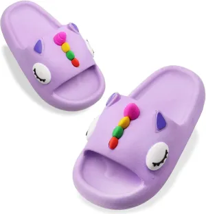 Toddler Little Kids Slides Sandals Unicorn Shark Bunny Beach Pool Shower Slides Anti-Skid Home Bath Slippers Cute Summer Outdoor Shoes for Girls and Boys