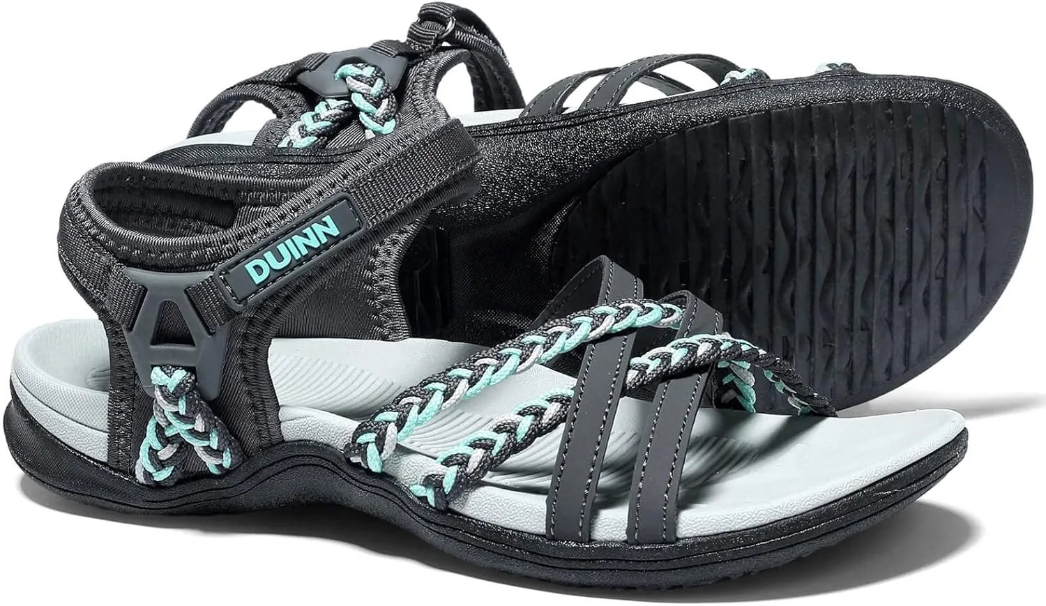 UBFEN Womens Hiking Sandals Sport Sandals Straps with Adjustable Hooks Arch Support Beach Vacation Casual Camping