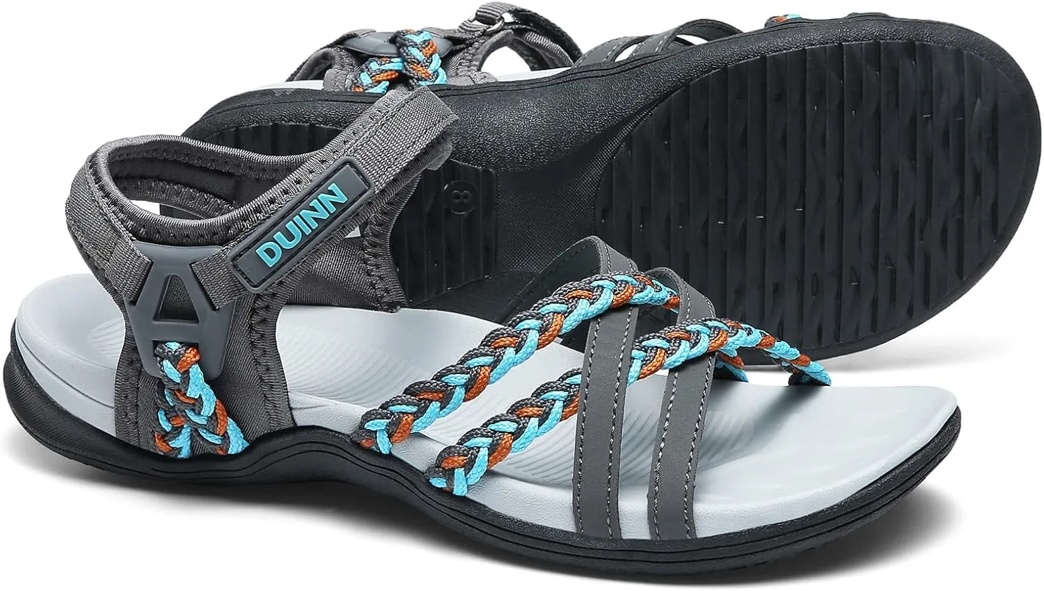 UBFEN Womens Hiking Sandals Sport Sandals Straps with Adjustable Hooks Arch Support Beach Vacation Casual Camping