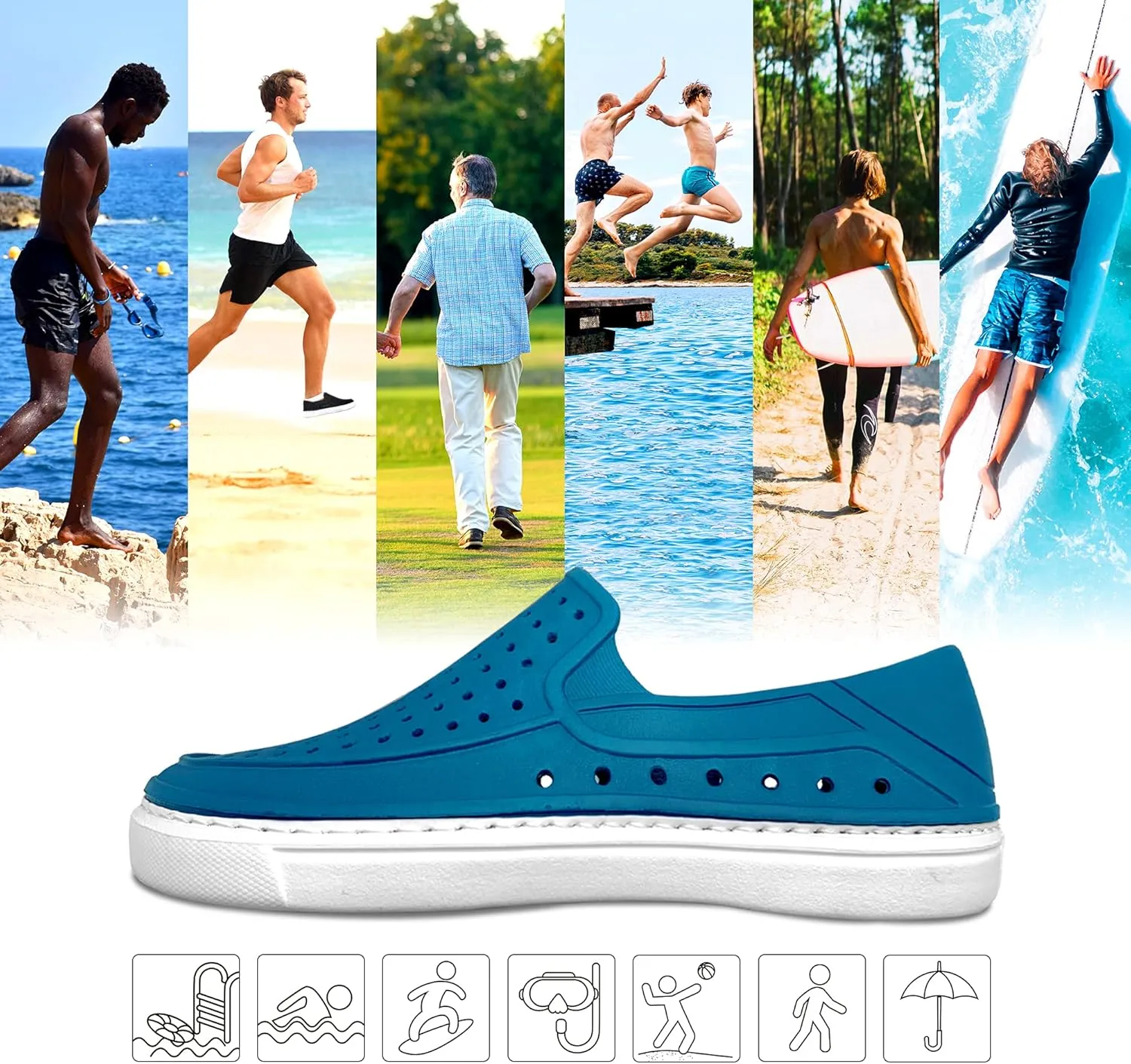 VALTEK Lightweight Garden Clogs Watershoes for Beach Swimming Water Sports Summer Sandals for Women and Men