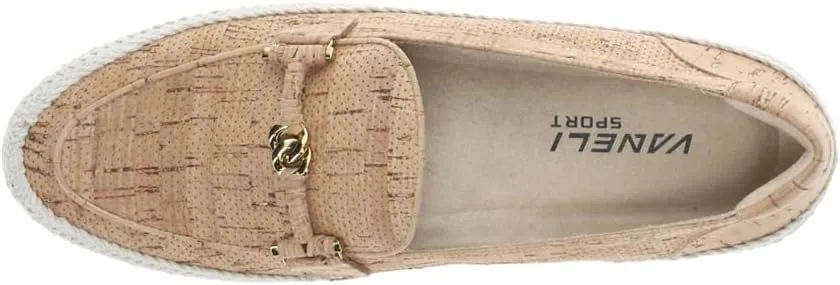 VANELi Womens Quarzi Athleisure Perforated Slip On Loafers Casual - Beige