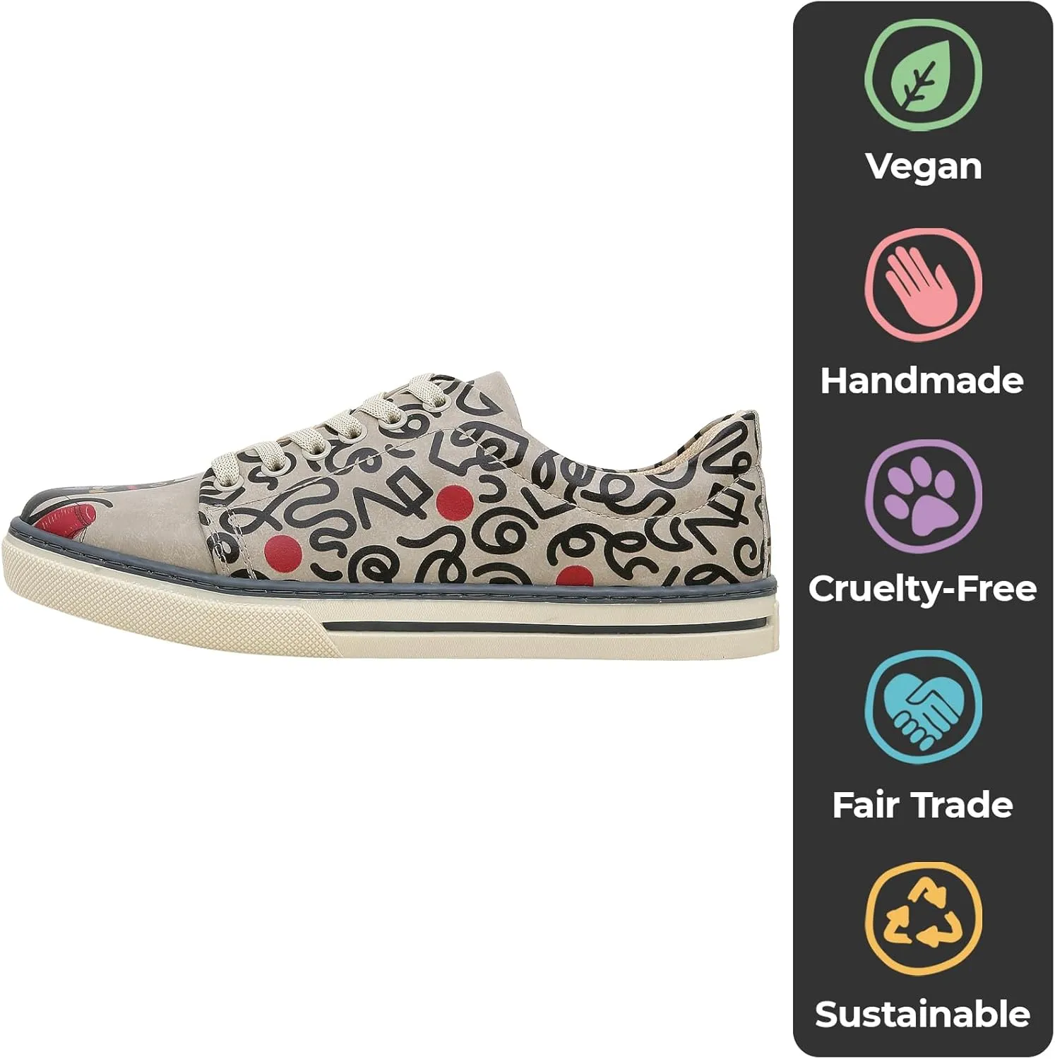 Vegan Leather Sneakers for Women - Handmade and Unique Design Fashion Sneakers for Women