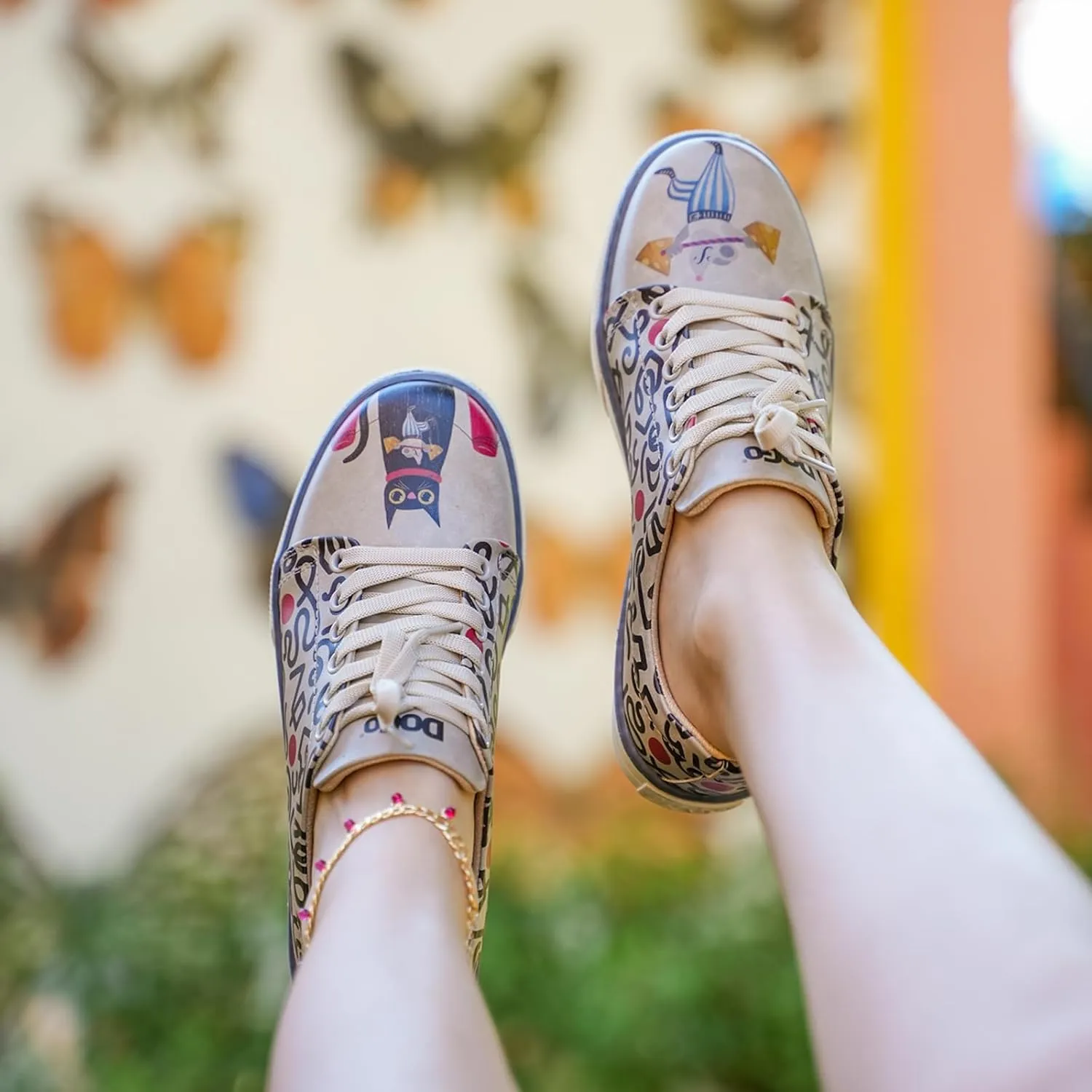 Vegan Leather Sneakers for Women - Handmade and Unique Design Fashion Sneakers for Women