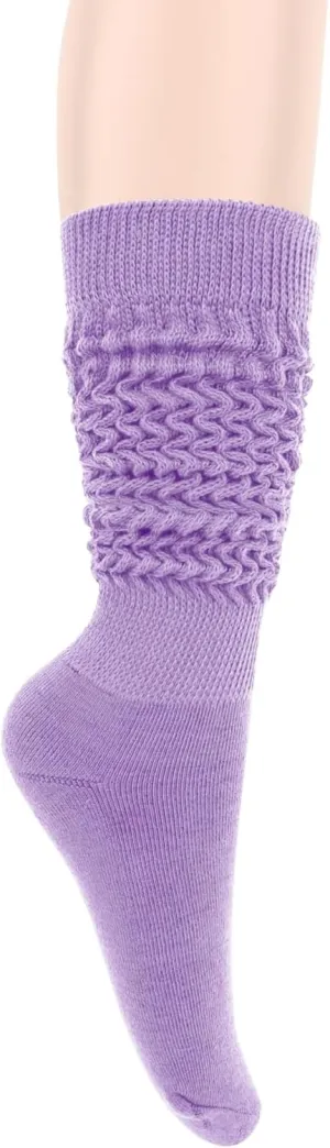 Violet Mist Slouch Socks for Women Girls Slouchy Scrunch Knee High Tube Long Stacked Cotton Colorful 80s 90s Novetly Socks