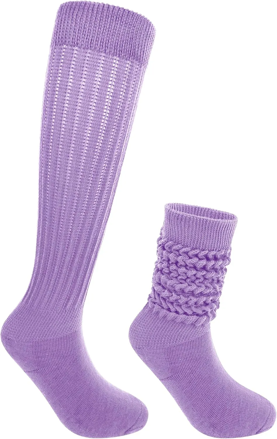 Violet Mist Slouch Socks for Women Girls Slouchy Scrunch Knee High Tube Long Stacked Cotton Colorful 80s 90s Novetly Socks