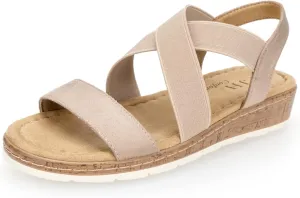 VJH confort Women's Flat sandals, Comfort Slip-on Elastic ankle strap Slingback Light Weight Casual Walking Sandals