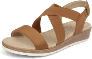 VJH confort Women's Flat sandals, Comfort Slip-on Elastic ankle strap Slingback Light Weight Casual Walking Sandals