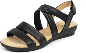 VJH confort Women’s Flat Sandals, Soft Straps Slip-on Open Toe Light Weight Elastic Slingback Comfort Casual Walking Sandals