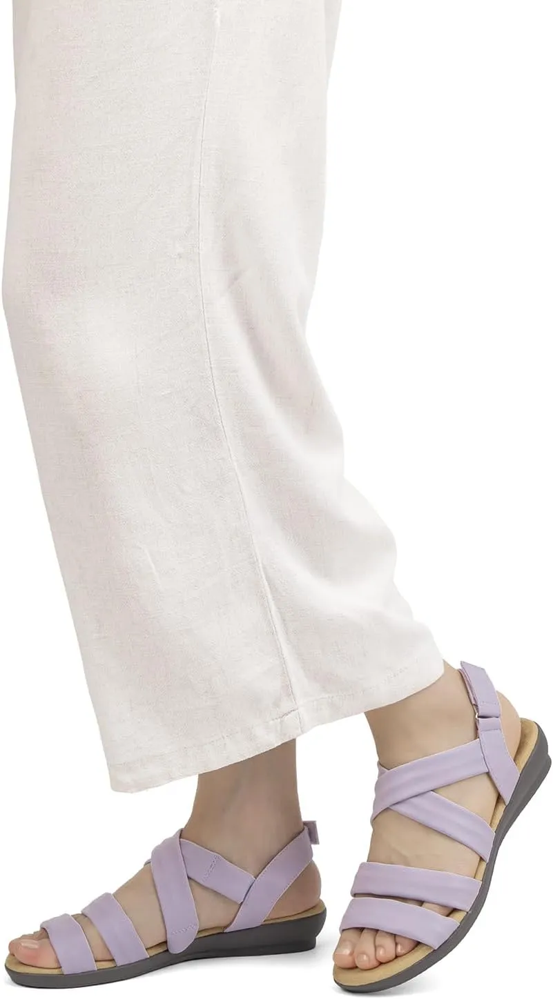 VJH confort Women’s Flat Sandals, Soft Straps Slip-on Open Toe Light Weight Elastic Slingback Comfort Casual Walking Sandals