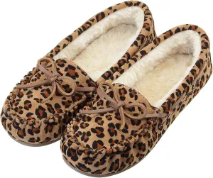 Vonair Women's Moccasin Slippers Micro Suede Warm Faux Fur Pile Lined Lace-Up Cozy Bow Indoor & Outdoor Moccasins Slip On Loafers Shoes for Women