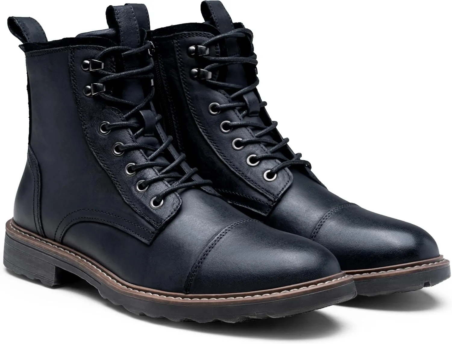 Vostey Mens Boots Motorcycle Casual Boots for Men Zipper Fashion Chukka Boots Mens