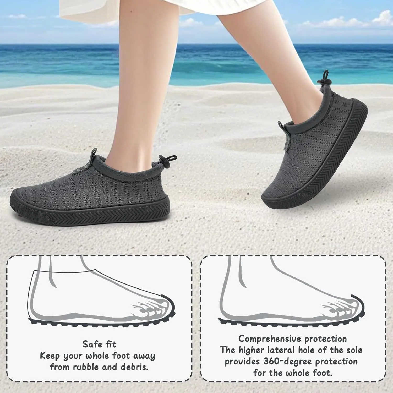 WateLves Toddler Water Shoes Kids Boys and Girls Quick Dry Water Sneakers Slip On Aqua Swim Shoes for Beach Daily Walking