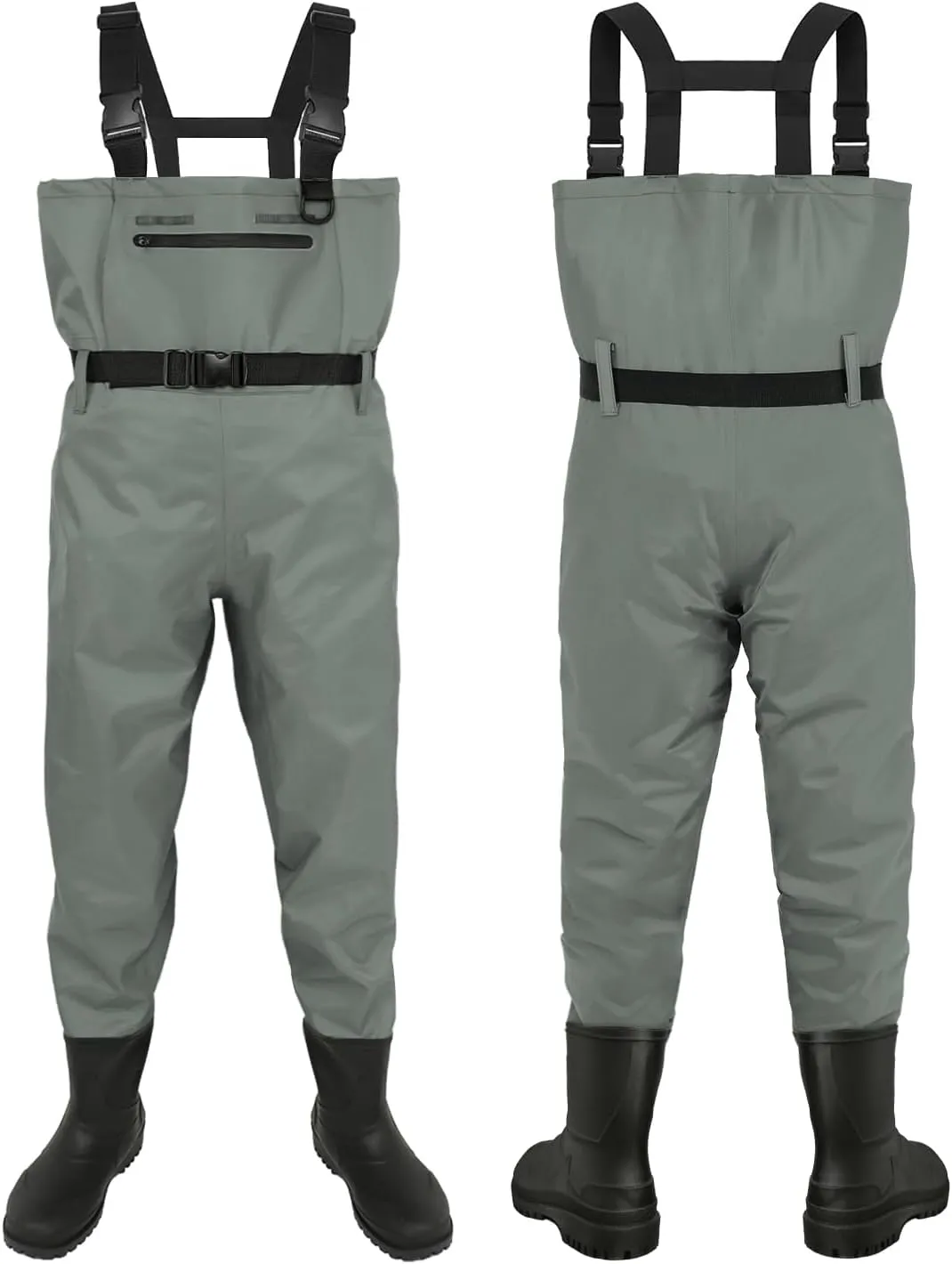 Waterproof Fishing Waders for Men Women| 2-Ply Nylon/PVC Chest Wader with Boots for Duck Hunting & Fly Fishing| Lightweight Bootfoot Waders