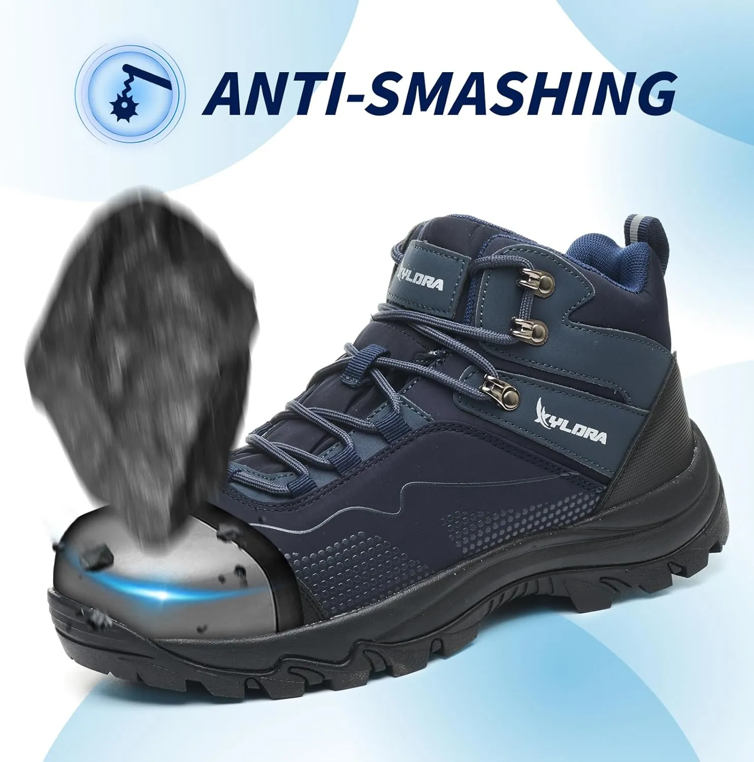 Waterproof Steel Toe Boots for Men Wide Width Non Slip Work Boots Lightweight Slip Resistant Safety Shoes Indestructible Construction Composite Toe Sneakers