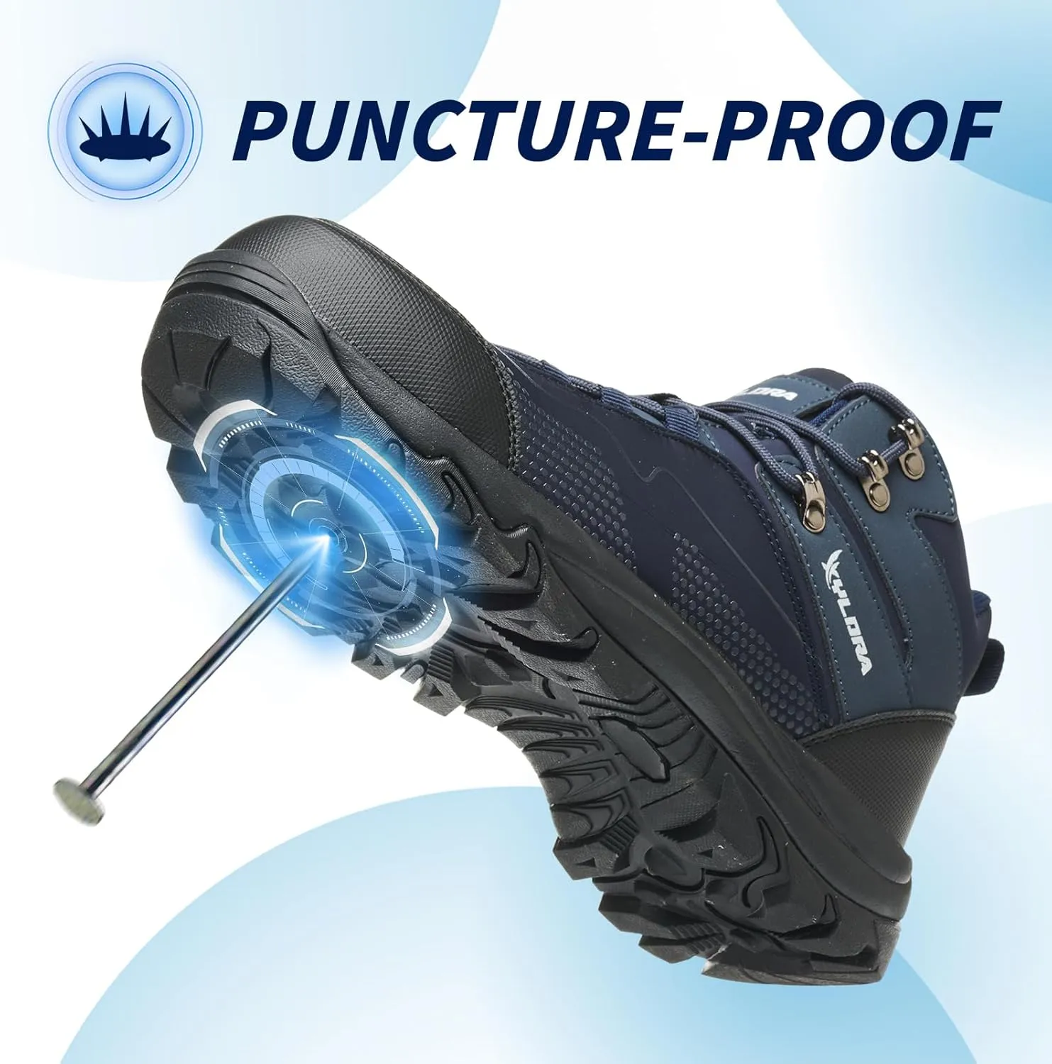 Waterproof Steel Toe Boots for Men Wide Width Non Slip Work Boots Lightweight Slip Resistant Safety Shoes Indestructible Construction Composite Toe Sneakers
