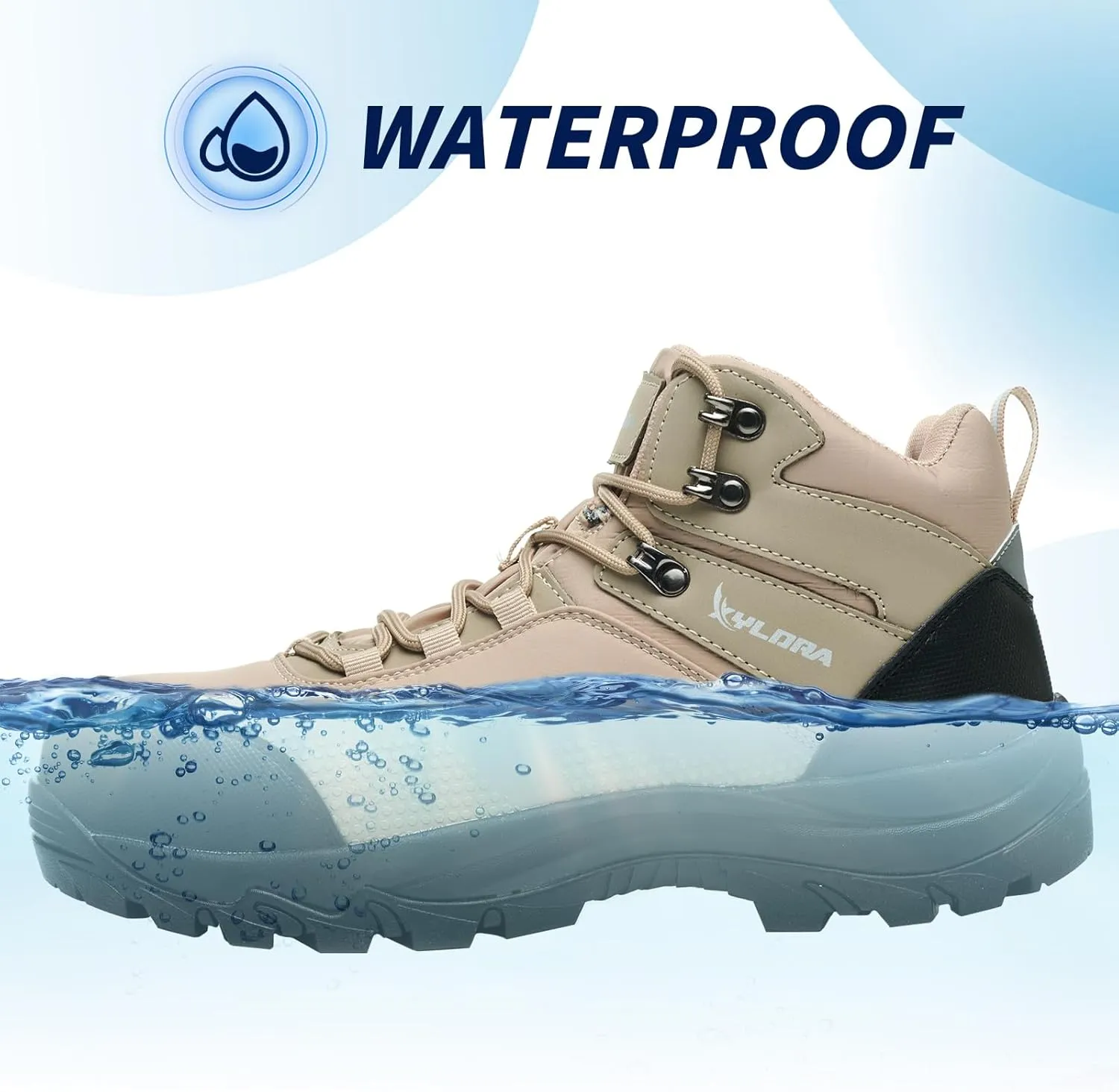 Waterproof Steel Toe Boots for Men Wide Width Non Slip Work Boots Lightweight Slip Resistant Safety Shoes Indestructible Construction Composite Toe Sneakers