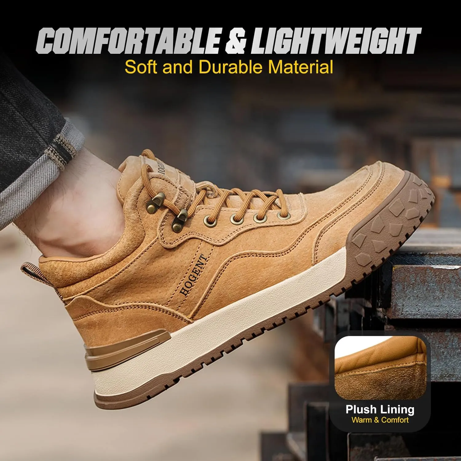Welding Work Boots for Men Women Slip on Steel Toe Safety Shoes Comfortable Indestructible Work Boots Puncture Proof Lightweight Breathable Construction Shoes