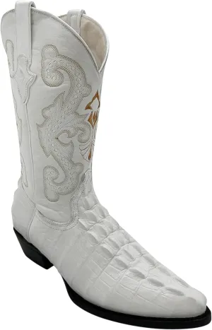 Western Shops Mens Crocodile Print Alligator Design Western Cowboy Boot