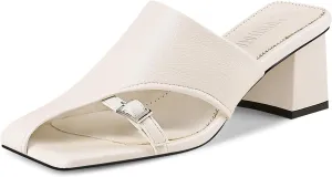 Women Heeled Mules Half-Toe Block Heel Sandals Comfortable Pumps