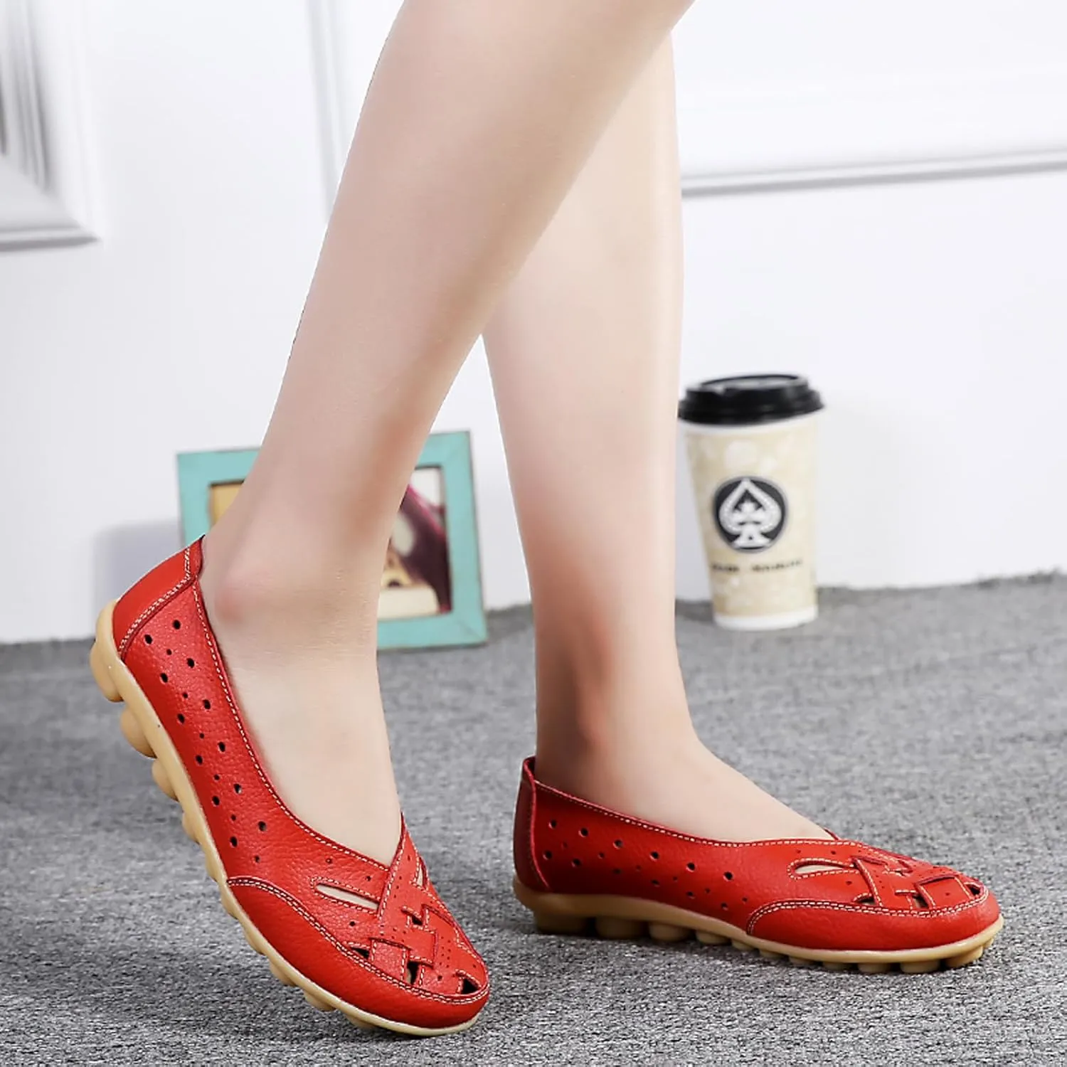 Women Penny Loafer Casual Comfort Slip on Shoes Walking Flat Driving Moccasins Wide Width Shoes Ladies