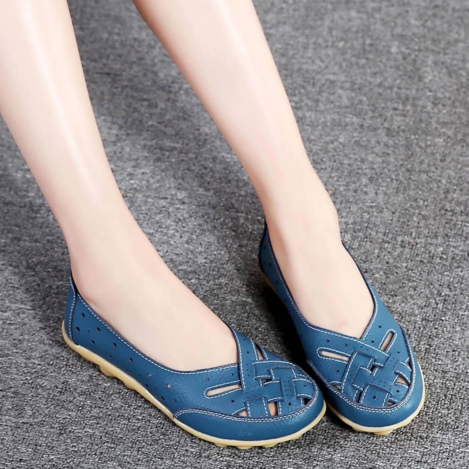 Women Penny Loafer Casual Comfort Slip on Shoes Walking Flat Driving Moccasins Wide Width Shoes Ladies