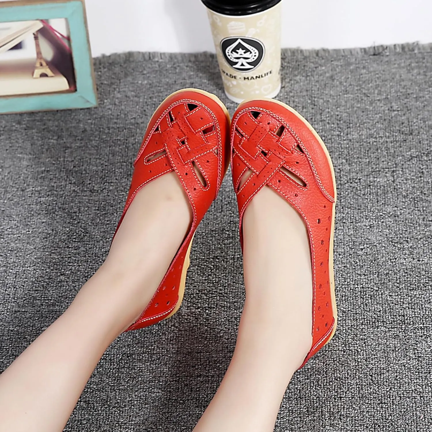 Women Penny Loafer Casual Comfort Slip on Shoes Walking Flat Driving Moccasins Wide Width Shoes Ladies