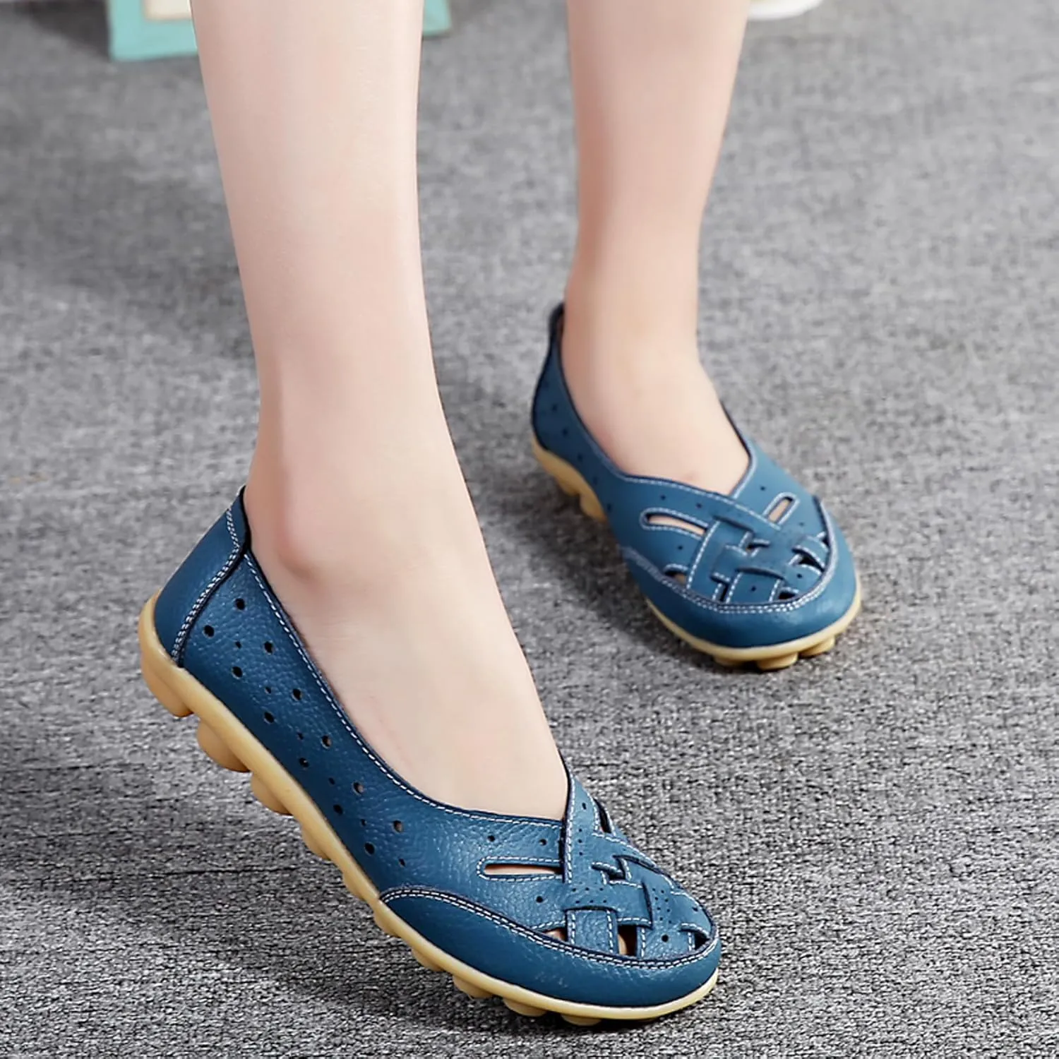 Women Penny Loafer Casual Comfort Slip on Shoes Walking Flat Driving Moccasins Wide Width Shoes Ladies