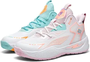 Womens Breathable Mesh Lace Up Basketball Shoes Fashion High Top Non-Slip Running Sneakers Casual Athletic Tennis Walking Sport Shoes