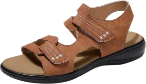 Women’s Classic Buckle Strap Sandals with Soft Sole Summer Sport Flat Sandal Hollow Out Shoes for Everyday Wear