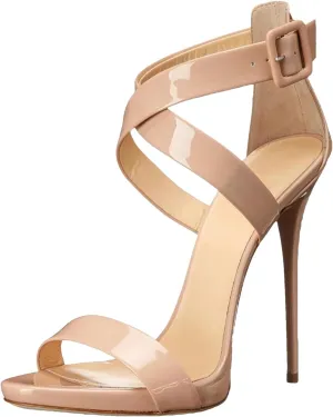 Women's Cross Strap Stiletto Sandals, Open Toe Party Work Heels