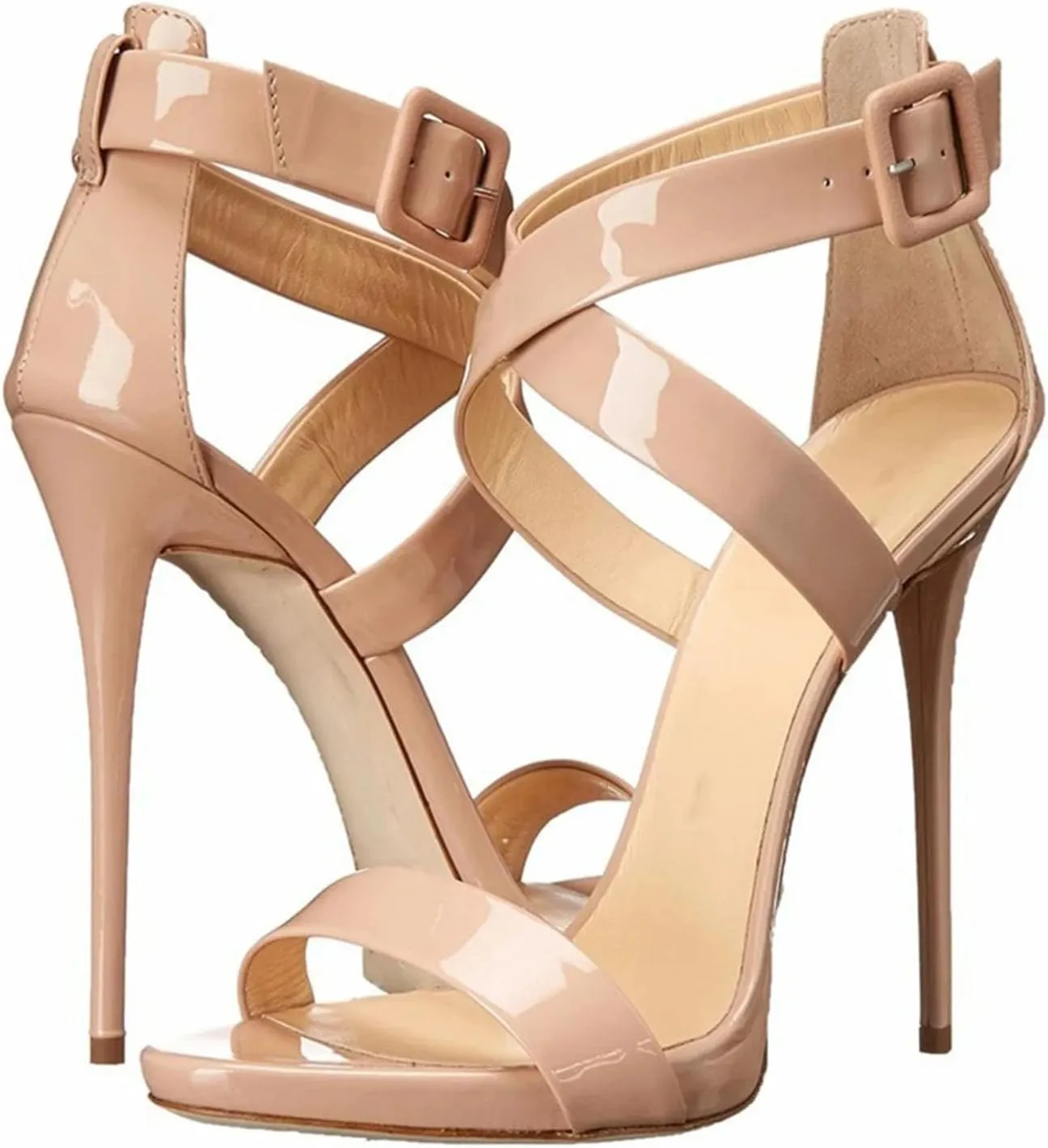 Women's Cross Strap Stiletto Sandals, Open Toe Party Work Heels