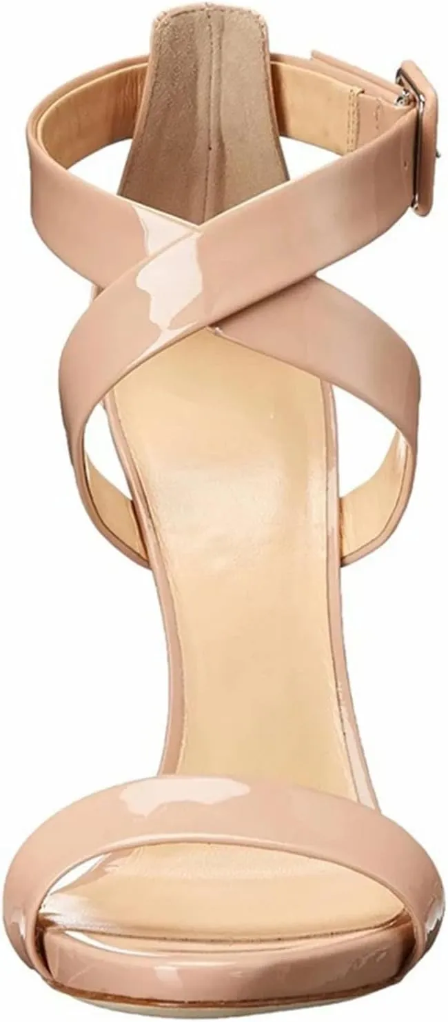 Women's Cross Strap Stiletto Sandals, Open Toe Party Work Heels