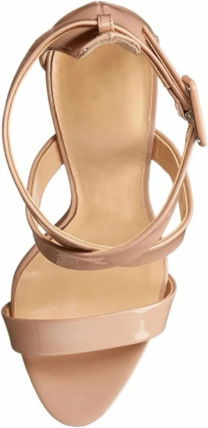 Women's Cross Strap Stiletto Sandals, Open Toe Party Work Heels