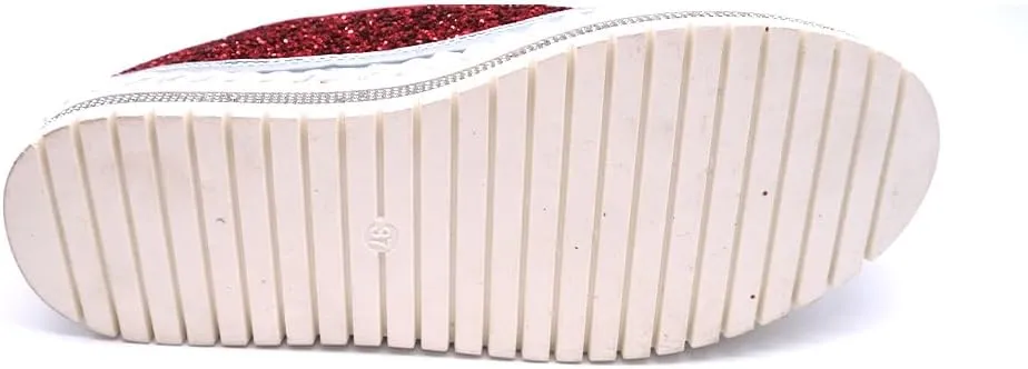 Women's Fashion Rhinestone Slip On Sneakers Casual Comfort Platform Walking Shoes Cute Bowknot Glitter Bling Loafers