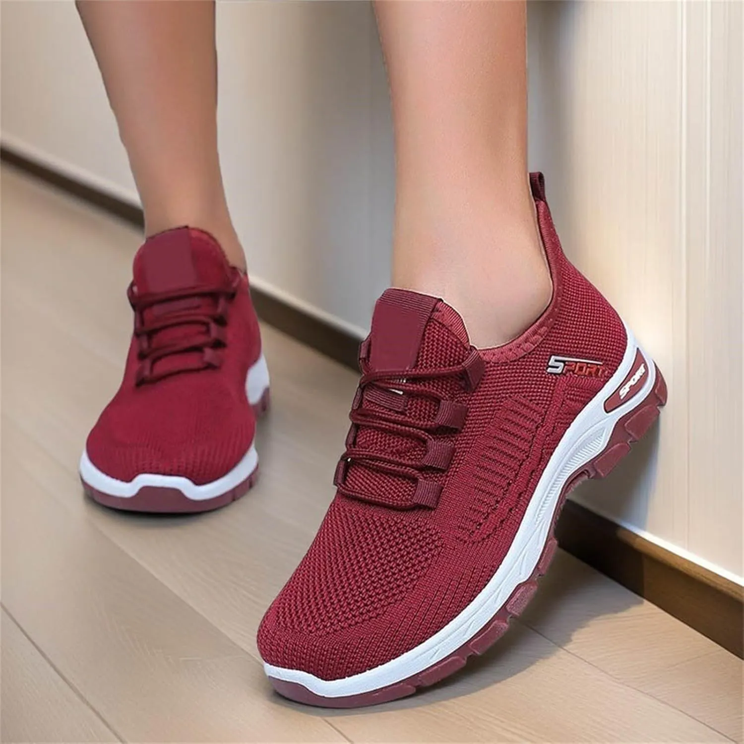 Women's Flats Shoes Slip On Mesh Breathable Casual Loafers Comfortable Soft Woman Comfort Orthopedic Diabetic Fashion Walking Shoes with Arch Support