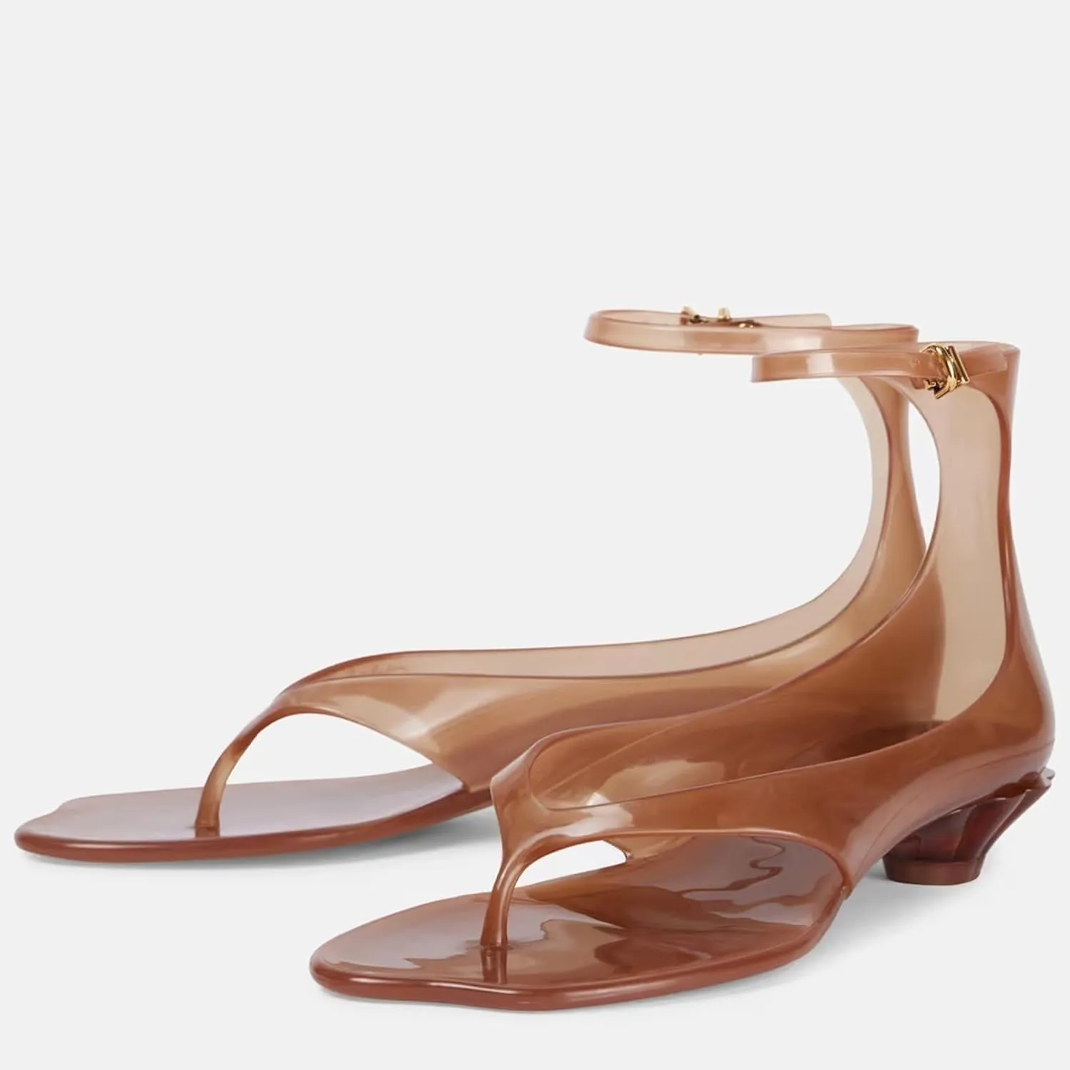 Women’s Flip Flop Kitten Heels – Jelly Thong Heeled Sandals with Clear Strap, Transparent Low Heel Mules, Stylish Thong Kitten Heels for Summer, Casual Dress Sandals