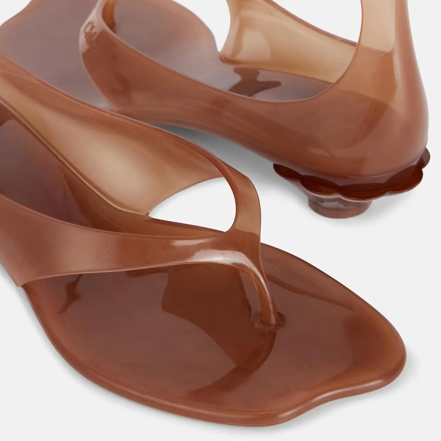 Women’s Flip Flop Kitten Heels – Jelly Thong Heeled Sandals with Clear Strap, Transparent Low Heel Mules, Stylish Thong Kitten Heels for Summer, Casual Dress Sandals