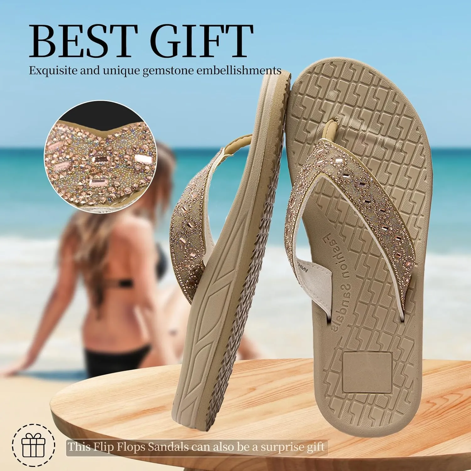 Women's flip-flops Sandals Summer beach slippers Classic comfort Lightweight casual non-slip durable flip-flops suitable for indoor and outdoor